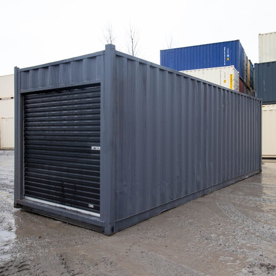 25′ Cut-Down Shipping Container w/Roll-Up Door - Containers Construction PTY LTD