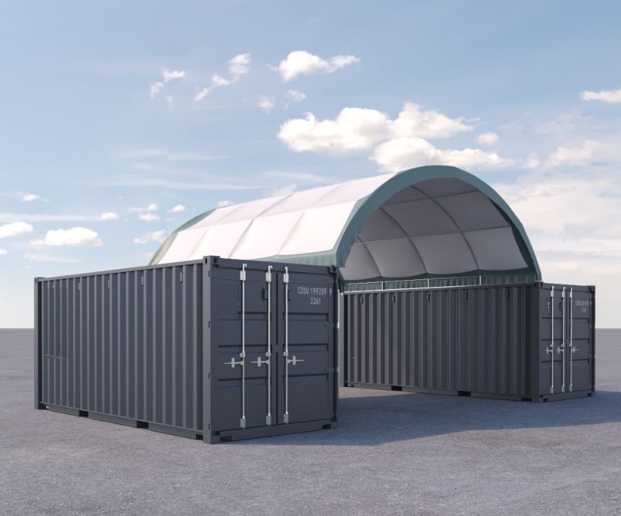 20’ x 20’ Fabric Container Shelter - Containers Construction PTY LTD