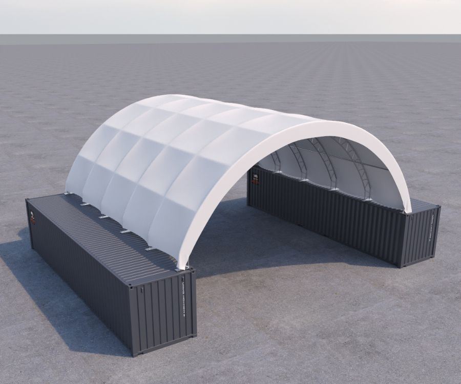 40’ x 40’ Fabric Container Shelter - Containers Construction PTY LTD