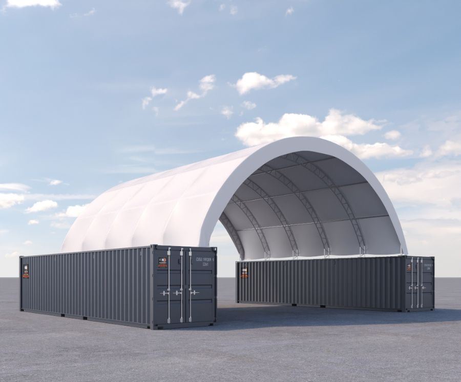 40’ x 40’ Fabric Container Shelter - Containers Construction PTY LTD