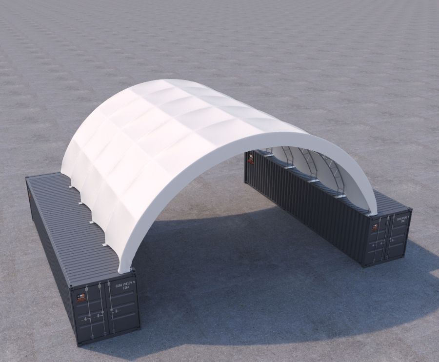 40’ x 40’ Fabric Container Shelter - Containers Construction PTY LTD