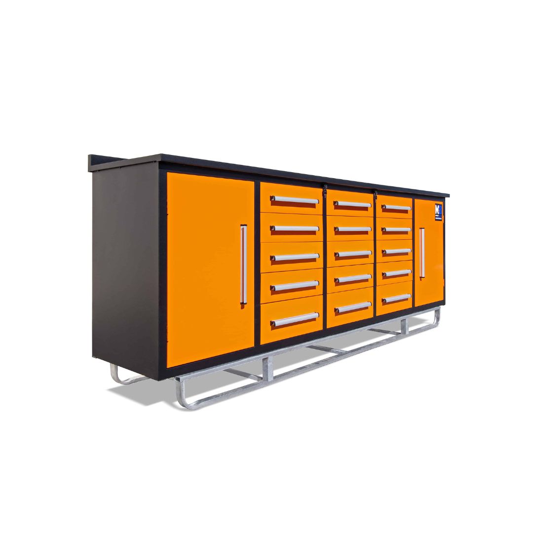 M&B | 10’ Workbench Cabinet with 15 Drawers - Containers Construction PTY LTD