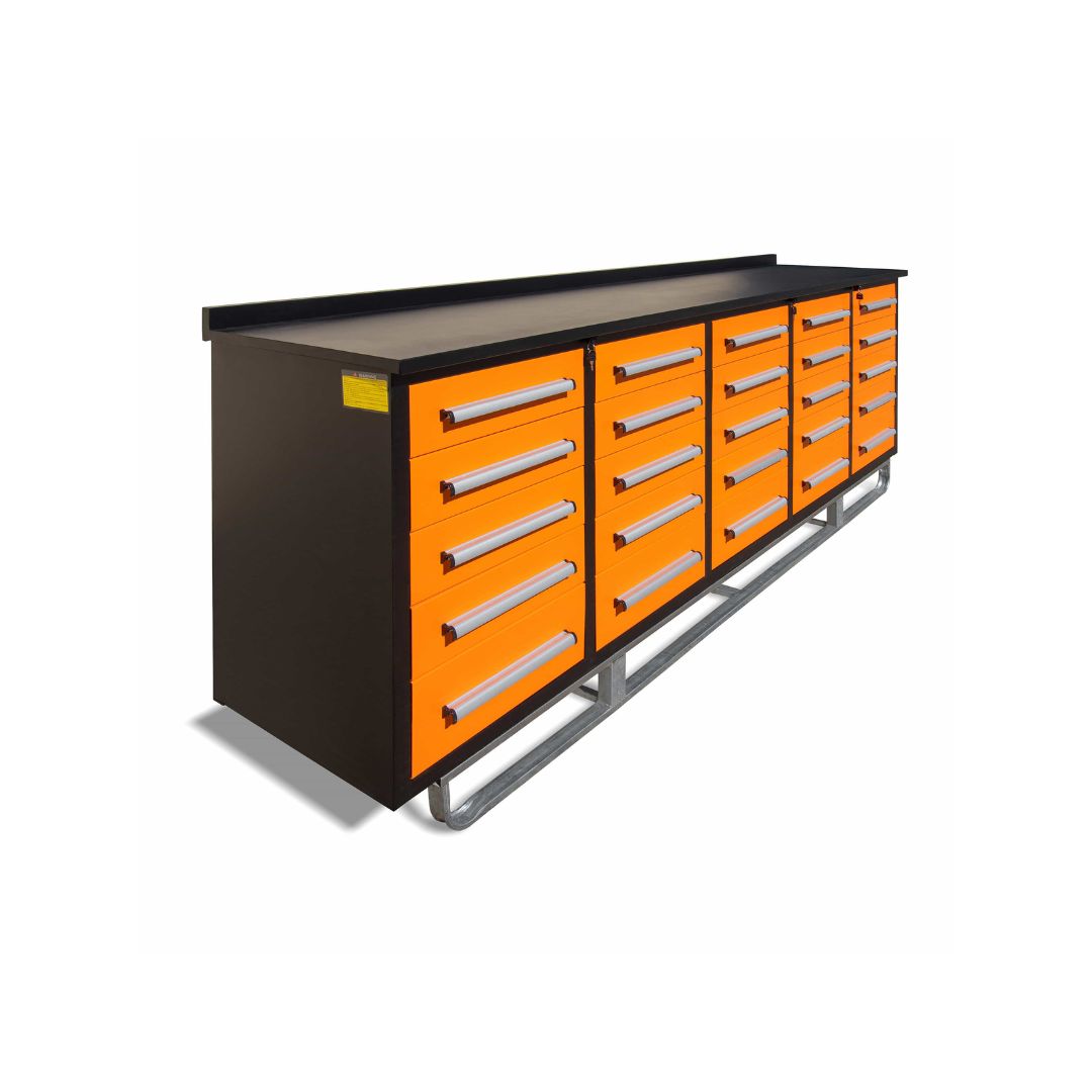 M&B | 10’ Workbench Cabinet with 25 Drawers - Containers Construction PTY LTD