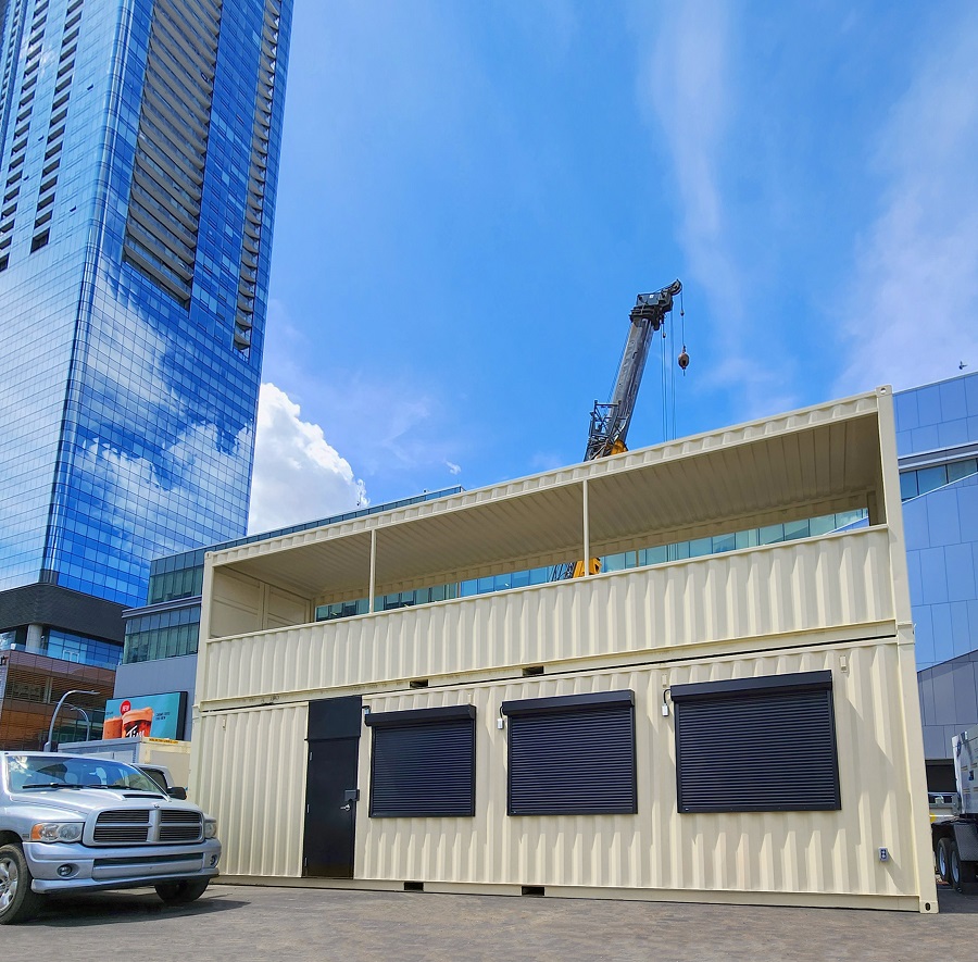 40’HC VIP Area with Patio for the Oilers - Containers Construction PTY LTD