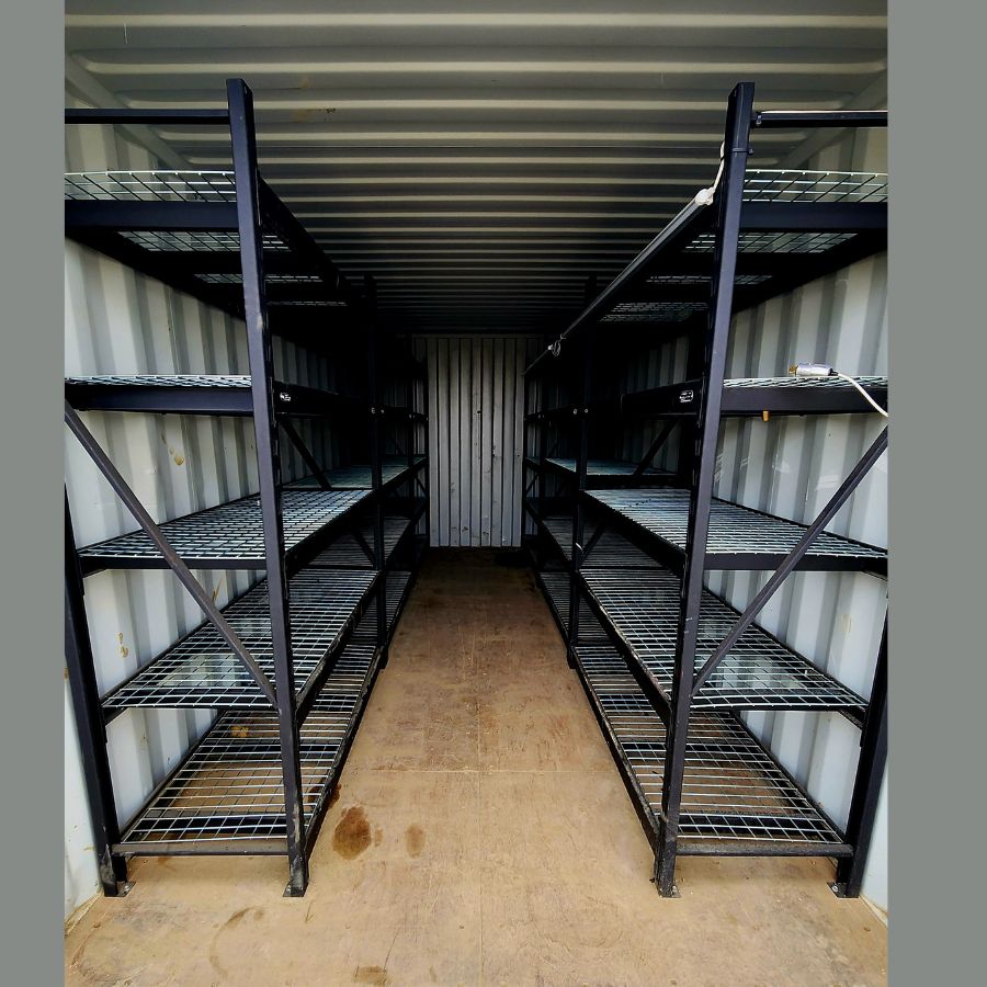 20’ New (1-Trip) Container w/ Shelving on BOTH sides - Containers Construction PTY LTD