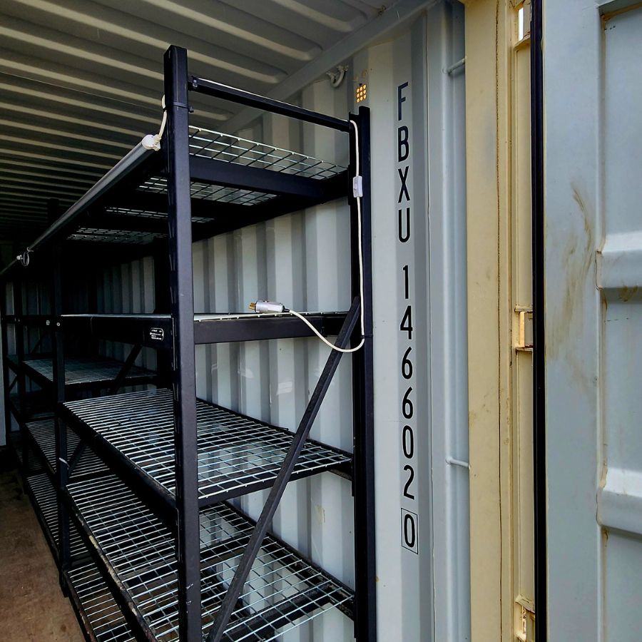 20’ New (1-Trip) Container w/ Shelving on BOTH sides - Containers Construction PTY LTD